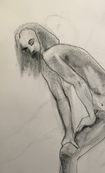 male figure with beard leaning on one leg